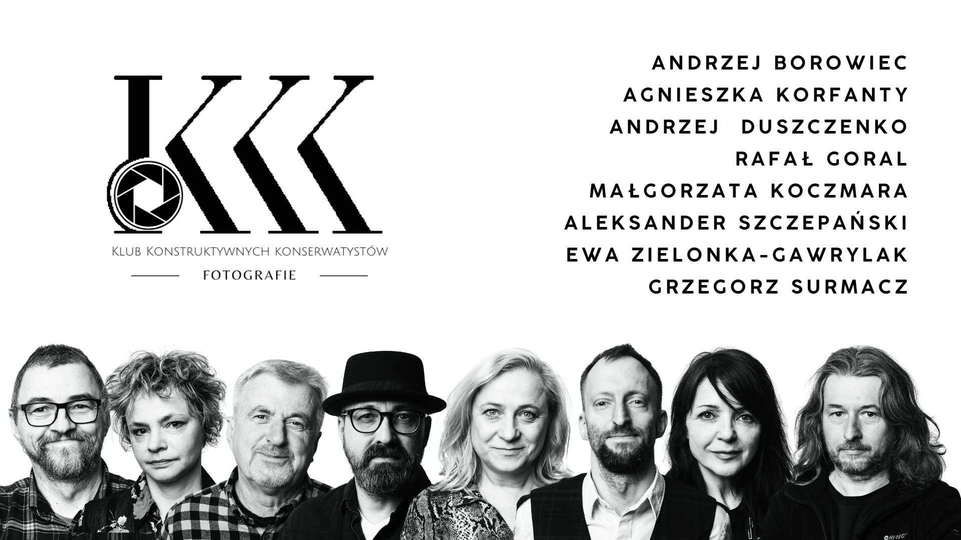 Czarno-biała grafika przedstawia portrety członków KKK - Klubu Konstruktywnych Konserwatystów oraz&nbsp;logotyp tej nowej formacji artystycznej.